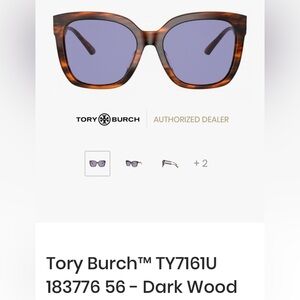 Tori Burch Dark Wood Sunglasses with Blue Lenses
